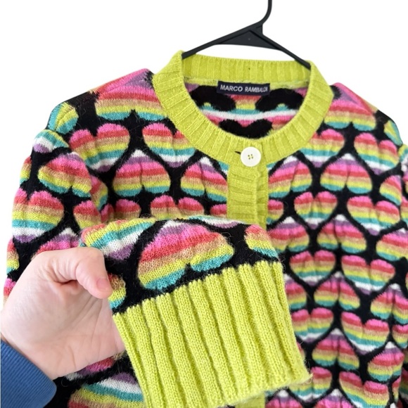 Marco Rambaldi Jacquard Hearts Cardigan - Picture 10 of 12